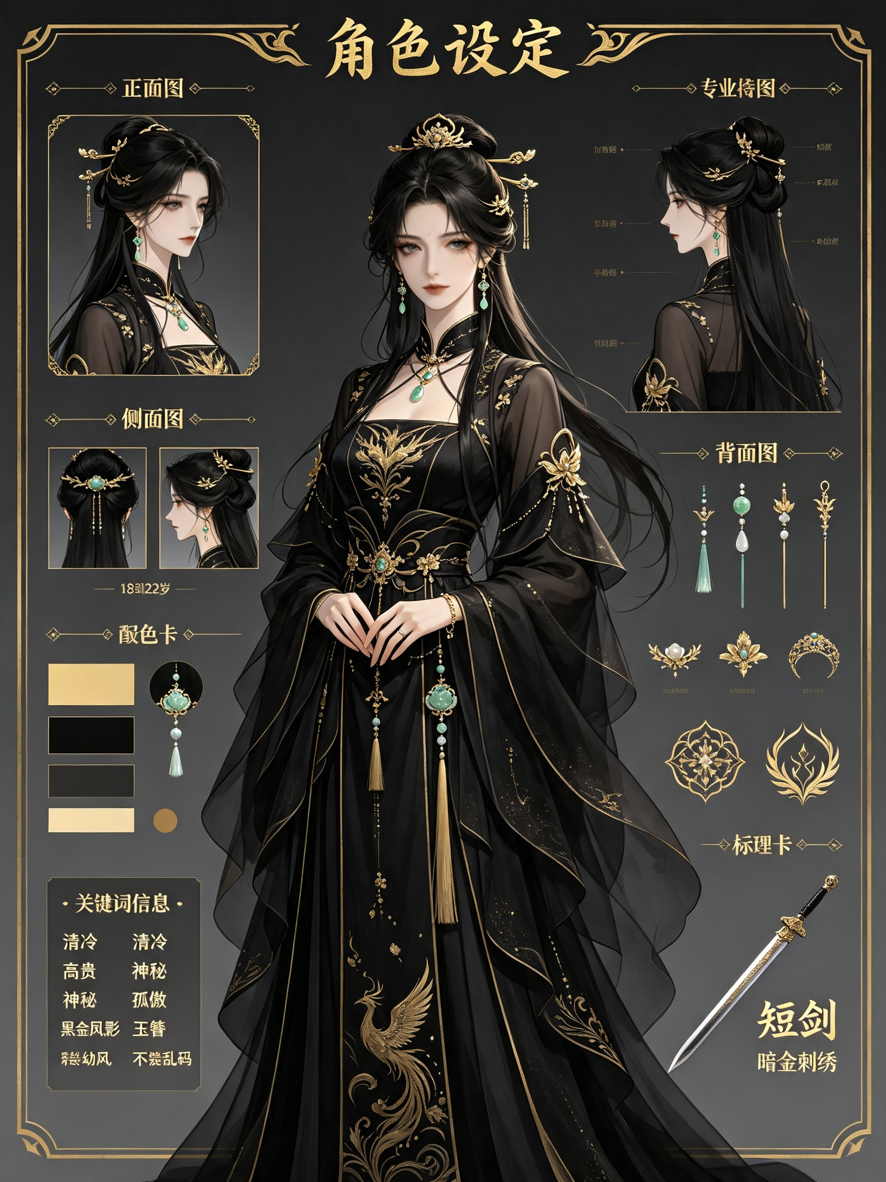 角色设定图-提示词